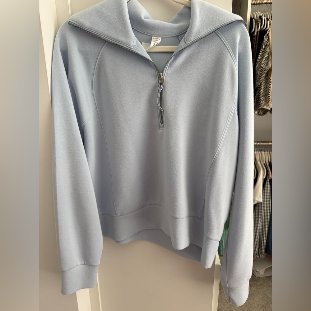 Spanx Air Essentials Light Blue Zip-Up